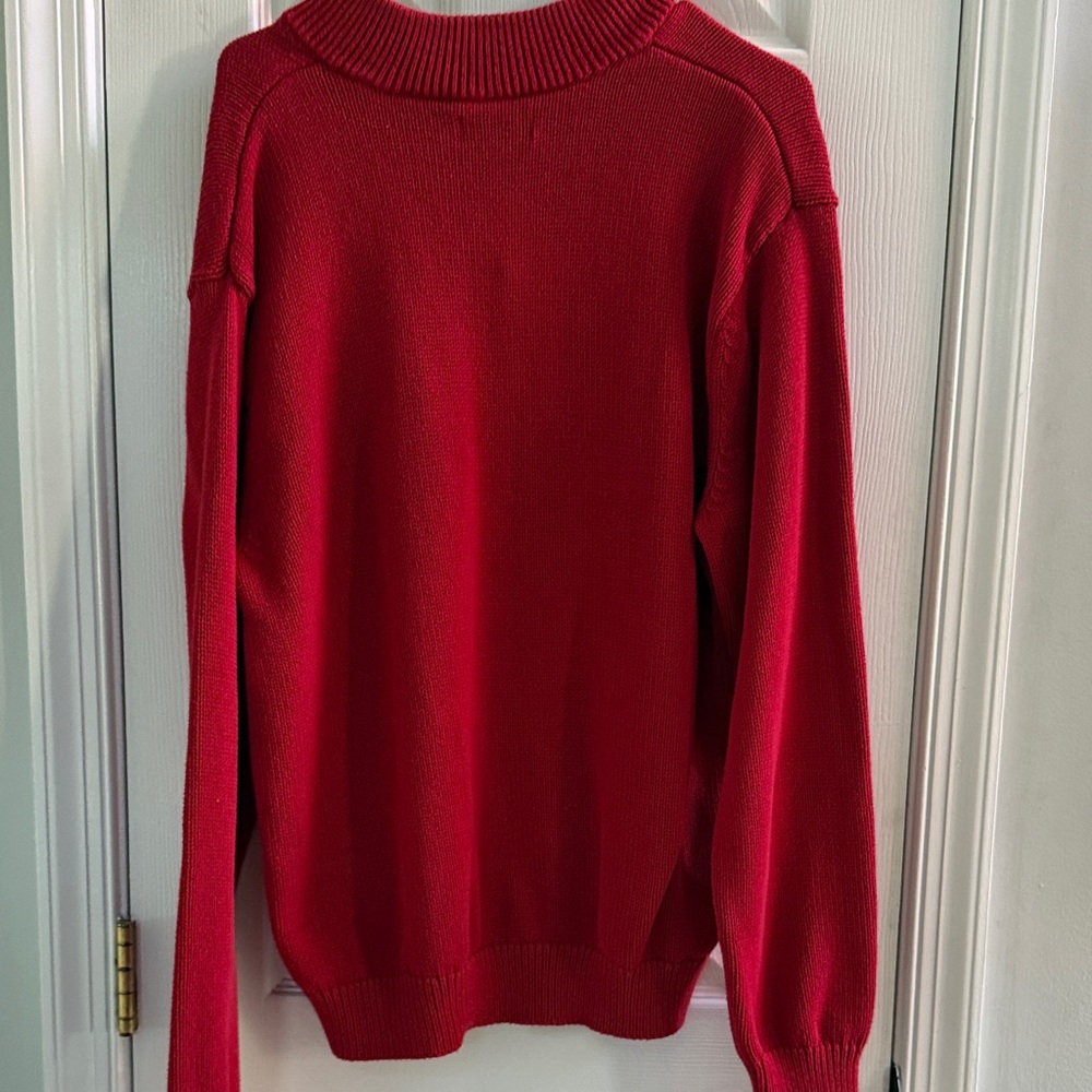 Chaps Red Zip Up Sweater - Picture 6 of 7